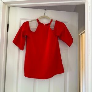 Chic Red Cold Shoulder Top